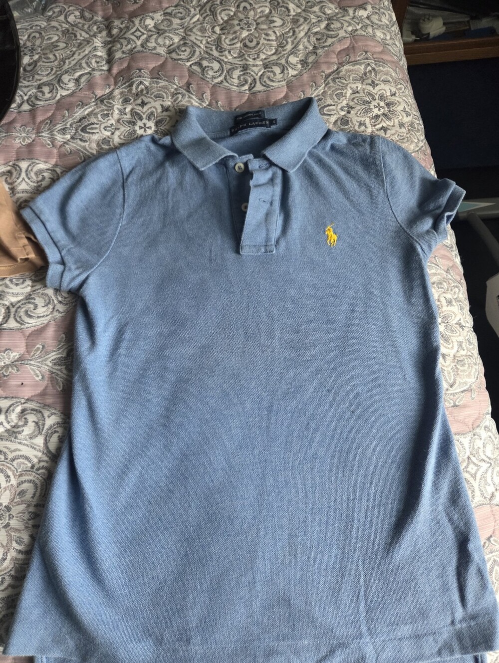 Polo Ralph Lauren Light Blue Men's Polo Shirt with Yellow Logo